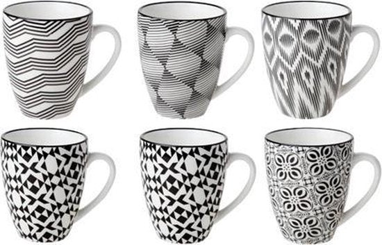 Cosy&Trendy Nikko Black Beker - Ø 7 cm - Set-6