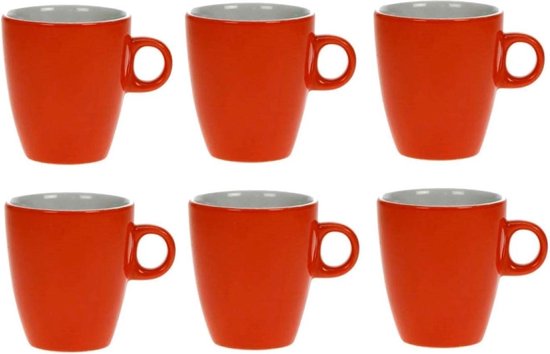 Cosy & Trendy Vicky Beker - 19 cl - Ø 7 cm x 8.5 cm - Oranje - Set-6