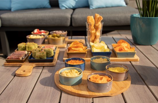 Cosy & Trendy - Serveerplank - bamboe - dia 25 cm - met 5x luxe schaaltjes