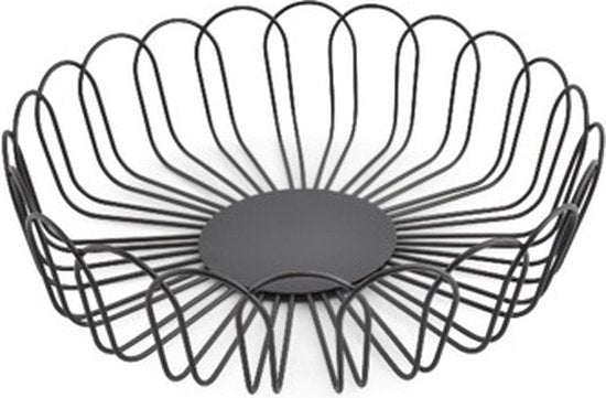 ONA Draadmand 26,5xH7,5cm zwart Flores