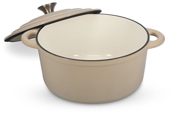 Salt & Pepper Kookpot Braadpan 26cm gietijzer beige Ferno