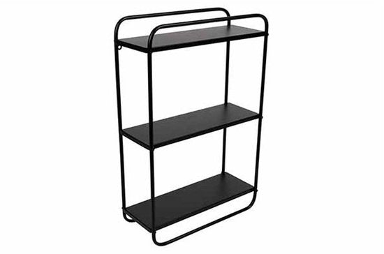 Rek 3 Shelfs Zwart 36x15xh56cm Metaal Knock Down