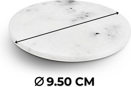 Chic Mix – Marmeren Onderzetters – Design Onderzetters voor Glazen – Marmeren Onderzettersset – Marmer – Set van 4 – Marble Coasters – Witte Ronde Glasonderzetters
