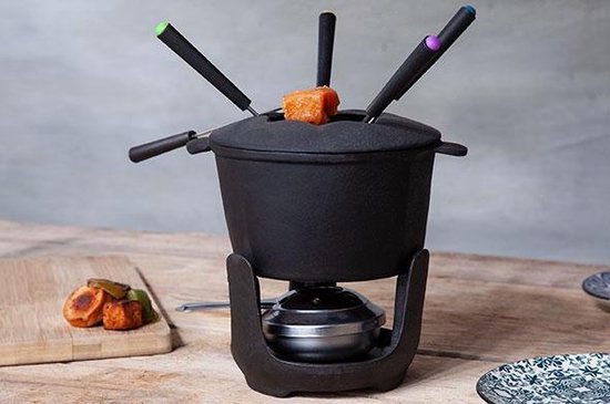 Cosy&Trendy Fondue set - Gietijzer - Optimale warmteverdeling - 6 personen - Inclusief Fonduevorken