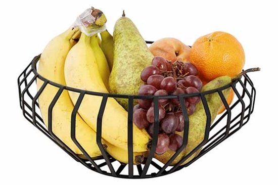 Cosy & Trendy Fruitmand – Zwart Metaal Draadwerk – Rond – Ø28 x H11,5 cm – Moderne Fruitschaal