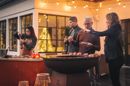 White Fire Ambiance BBQ Vuurschaal – Voor Sfeervol Buiten Koken en Dineren - Luxe Buiten Grill