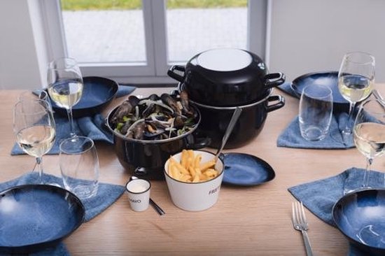 Cosy&Trendy Mosselpan - Ø 24 cm - 2,6 kg - Zwart - geschikt voor inductie