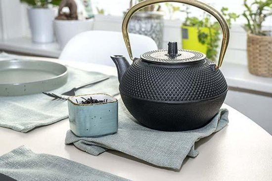 Cosy & Trendy Shinto Theepot - 1L2 - Zwart - Koper Handvat