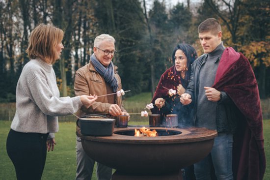 White Fire Ambiance BBQ Vuurschaal – Voor Sfeervol Buiten Koken en Dineren - Luxe Buiten Grill