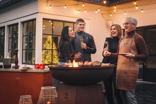 White Fire Ambiance BBQ Vuurschaal – Voor Sfeervol Buiten Koken en Dineren - Luxe Buiten Grill