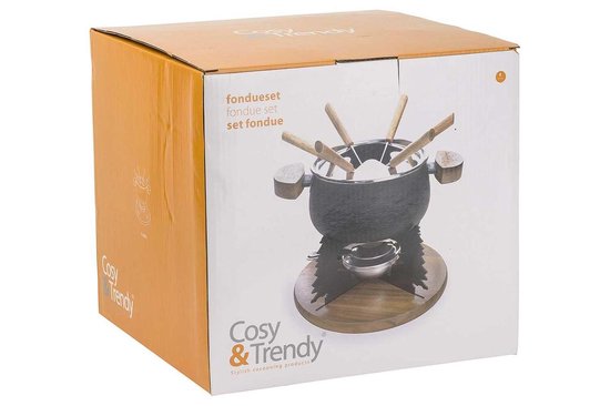 Cosy & Trendy Fondueset - 6 personen - zwart - 2 liter
