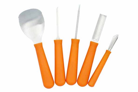 Birkmann Halloween Pompoen Uitholset – Pompoen Snijset – 5-delig – Voor Uithollen & Versieren van Pompoenen