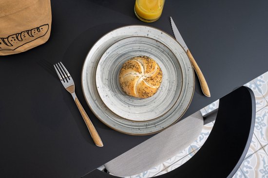 Cosy & Trendy Serviesset Sintra Dusty Blue - 16-delig / 4 Personen - Steengoed - Vaatwasmachinebestendig - Modern Design - Ideaal voor Diner en Feesten