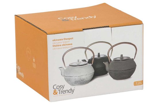 Cosy & Trendy Shinto Theepot - 1L2 - Zwart - Koper Handvat