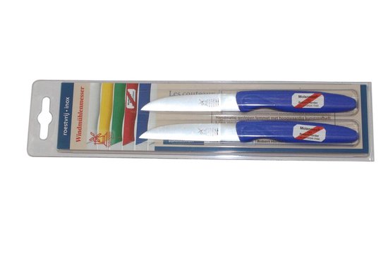 (2 stuks) Robert Herder Molenmes - Schilmesje - Aardappelmes - RVS - Blauw