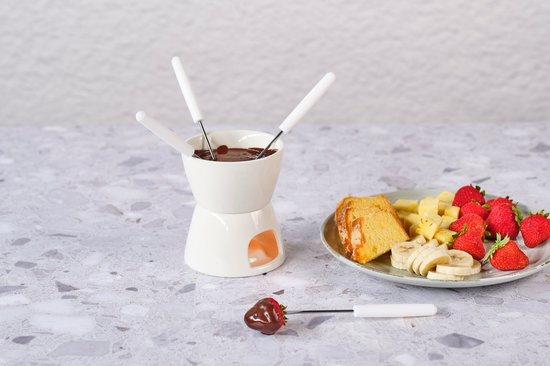 Cosy&Trendy Chocolade Fondue - Porselein - Ø 11,5cm -Wit