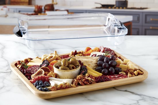 Build-A-Board Serveerplank met Deksel/Aperoschaal - 28x36x9cm