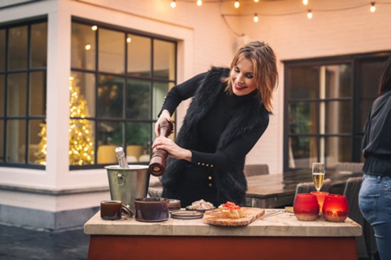 White Fire Ambiance BBQ Vuurschaal – Voor Sfeervol Buiten Koken en Dineren - Luxe Buiten Grill