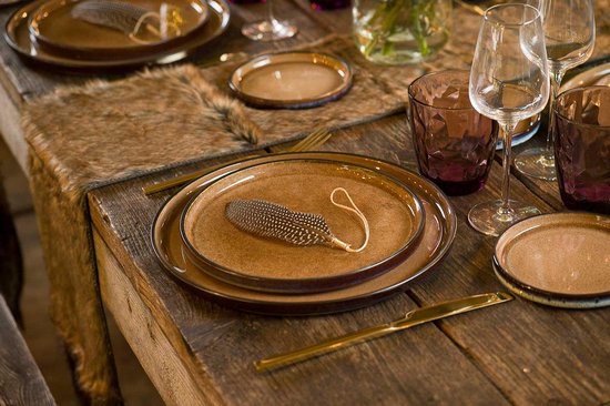Cosy&Trendy Quintana Amber dinerbord - Ø 27,5 cm - Set-4