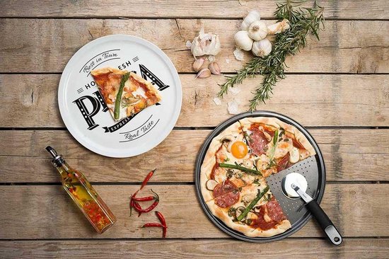 Cosy&Trendy Pizzabord 'Hot&Fresh'  - Ø 30 cm - Set-6
