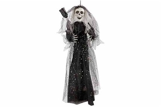 Skelet Bride Led Light Zwart 69x10xh87cm Textiel Incl 3 Lr44 Batt