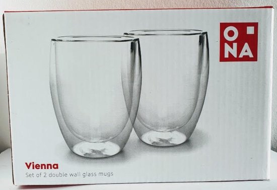 Ona dubbelwandig glas Vienna, 350 ml, set van 2