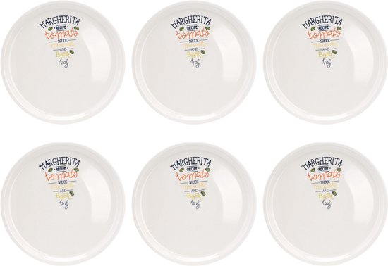 Cosy&Trendy Pizzabord Gedecoreerd - Ø 30 cm - 6 stuks