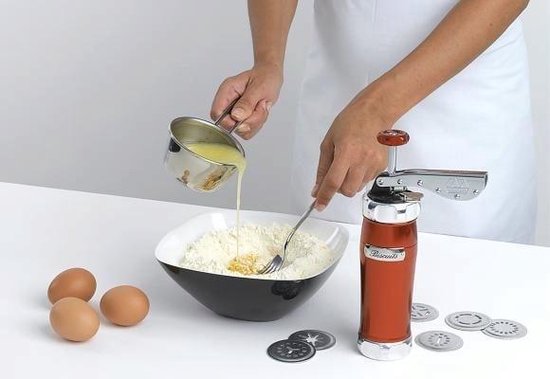 Marcato Atlas Deluxe koekjesmaker Koekjespers Met 20 sjablonen aluminium - Rood