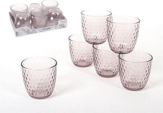 Bormioli Rocco Slot waterglas - 29 cl - Roze - Set-6