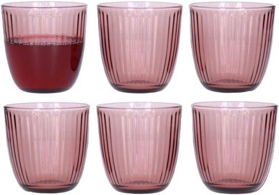 Bormioli Rocco Glazen Infinity Color - waterglazen 6 stuks 290ml roze