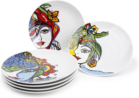 Josien Broeren Dessertbord - 20.5 cm - Porselein - Set van 6