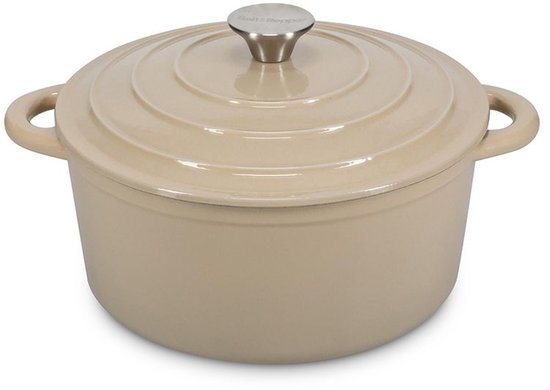 Salt & Pepper Kookpot Braadpan 26cm gietijzer beige Ferno