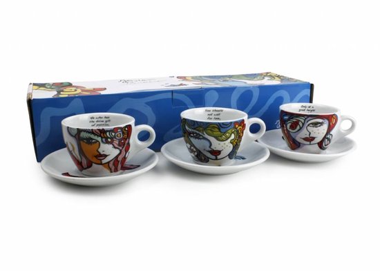 Josien Broeren - Kop&schotel - 19 cl - Porselein - 6 stuks - Koffiekoppen - Schotels