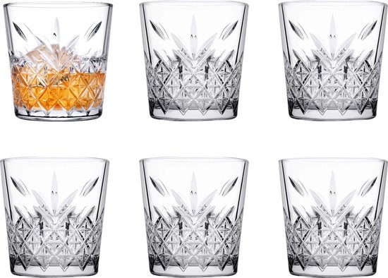 Pasabahce - Stapelbare whisky tumbler glazen - 12x - Timeless serie - transparant - 340 ml