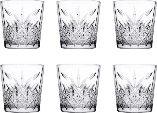 Pasabahce - Stapelbare whisky tumbler glazen - 12x - Timeless serie - transparant - 340 ml