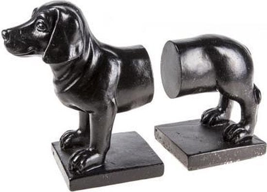 COSY & TRENDY - BOEKENSTEUN - SET - ZWART RESIN - 24x18xH9