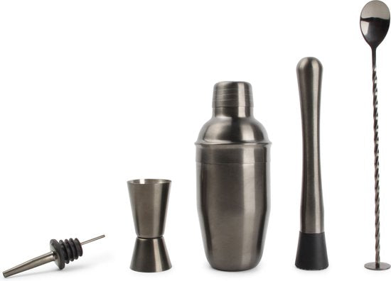 Salt & Pepper Cocktailset Bar - Zwart - 7 delige set