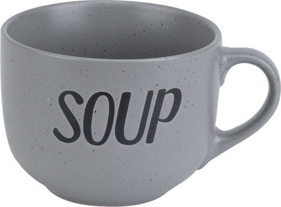 Cosy&Trendy - Soepkommen - Aardewerk - Grijs - 6 Stuks