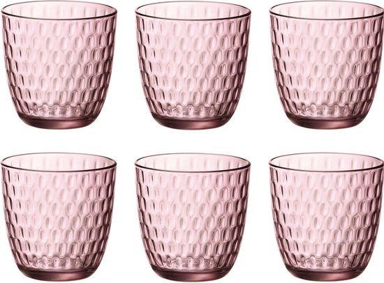 Bormioli Rocco Slot waterglas - 29 cl - Roze - Set-6
