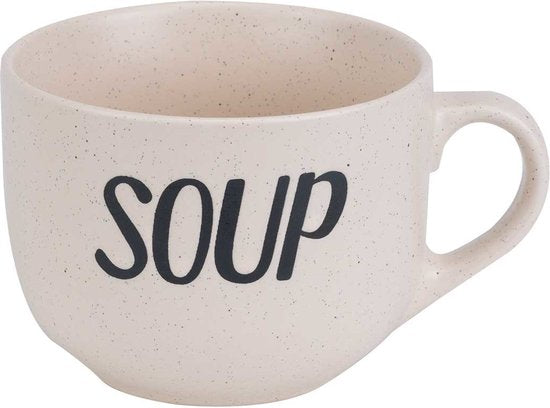 6x Creme soepbekers van aardewerk 11 cm 510 ml - Keuken/kookbenodigdheden - Servies - Soep serveren - Soepbekers/soepkommen 1 stuks
