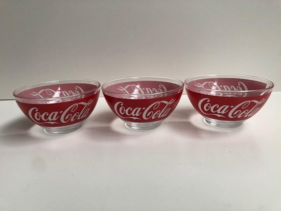 Coca Cola Kommetjes - Glas - Ø 13 cm - 6 stuks - Tapas - Ontbijtkom - Hapjes/snacks serveren