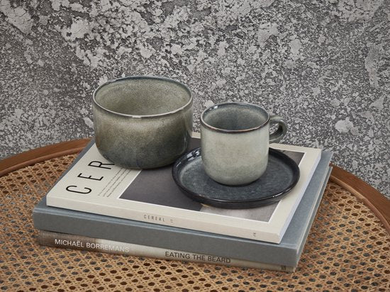 S&P MERIDIAN pastabord Ø 22cm grijsgroen (set/4)