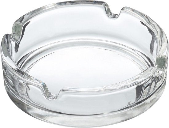 Asbak - 4x - transparant - D10 cm - glas - doorzichtige rookasbak - Tabaksbenodigdheid - rookgerei