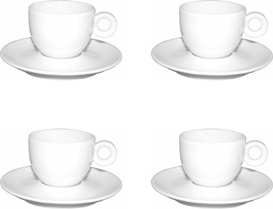 Lubiana Bola Kop en schotel - Tas en ondertas - 15 cl - Set van 4
