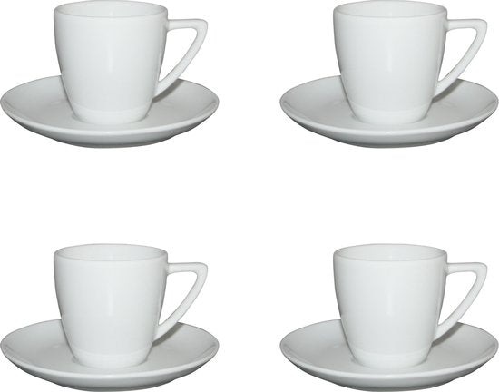 Lubiana Classic Koffie Kop en schotel - Tas en ondertas - 15 cl - Set van 4