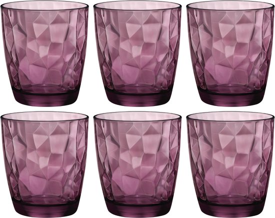 Bormioli Rocco Diamond Tumbler - 39 cl - Paars - 6 stuks