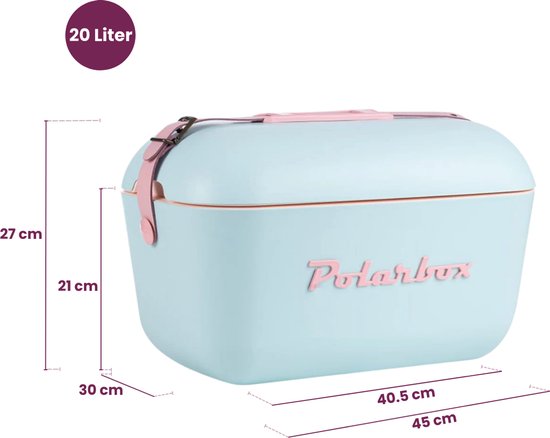 Polarbox Koelbox met Schouderband - Pop Blauw - 20 Liter - 45x30x(H)27cm