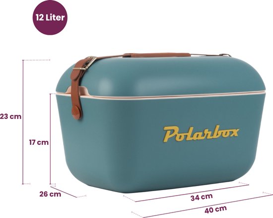Polarbox Koelbox met Schouderband - Marineblauw Mustard - 12 Liter