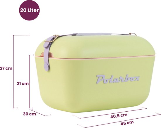 Polarbox Koelbox met Schouderband - Lime-Lilac - 20 Liter