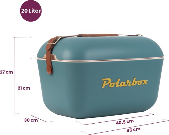 Polarbox Koelbox met Schouderband - Marineblauw Mustard - 20 Liter